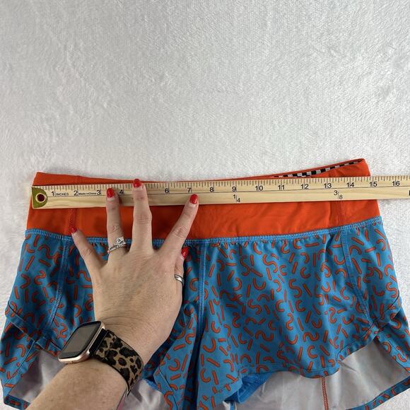 READ RARE Lululemon SeaWheeze Sz 6 Run Speed Shorts 2015 Cheetos Squiggles READ - Picture 9 of 12